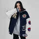 A CHOCK towel embroidered American lettering baseball uniform street quilted thickened jacket navy blue regular style XL