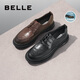 Belle Commuting Business Leather Shoes 2025 Men's Leather Pleated Height Casual Shoes A1373AM4 Black 2 40