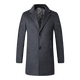 Lilang Herren Winter New Woll Wollmantel mit mittlerer Jacke mittleren Alters und junger Männer Windbrecher Trend Black M 170 [110-130jin [Jin gleich 0,5 kg]]]