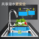 Aoyanlai kitchen 304 stainless steel sink double-slot thickened wash basin wash basin sink package double basin wash basin brushed thickened 80*43 package C sink + thick drain + hot and cold faucet