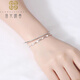 Falling Flowers Crying Spring pt950 Platinum Transfer Beads Platinum Double Layer Bracelet Girls Spring and Summer New Style Gift