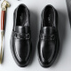 
CARTELO men's loafers business casual leather shoes plaid breathable one-foot formal leather shoes men 9902 black 42