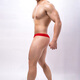 Fearless Captain Trendy Men's Low Waist Sexy Elastic Tight Sports Thin T Pants Youth Large Size U Protruding Big Bag Thong Red 1 Pair L