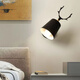 Yilin Nordic Simple Desk Wall Lamp Bedroom Bedside Lamp Living Room Corridor Wall Lamp Macaron Personalized Creative Deer Head Lamp Black No Bulb Self-Prepared