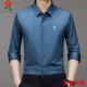 Mengtejiao Herren Mulberry Seide Langarmes Hemd im Frühling und Herbst mittleren Alters Vaters Casual Plaid Free Bügelhemd Männer 9928-Black M 165 Geeignet für 100-115jin [Jin entspricht 0,5 kg]