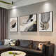 
Black, white and gray abstract art sofa background wall decorative painting sense living room hanging painting modern simple triple mural JD13784 left and right 40*60 middle 80*60