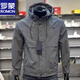 Luo Meng high-end jacket men's spring and autumn trendy gray loose fashion versatile young men's windproof handsome jacket gray XL recommended 140-160 Jin Jin is equal to 0.5 kg