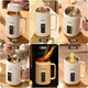 Mocha multifunctional electric stew pot for 1-2 people, soup and porridge quickly, portable electric cooking pot, health pot, reservation dormitory small electric pot, baby food supplement pot, large capacity, 316 stainless steel apricot white 1L