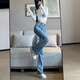 Jean ankadan plus en velours pour les femmes en automne et hiver nouveau chaleur haute chaleur épaissie pantalon éloigné slim.