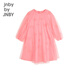 Jnby von Jnby Jiangnan Stoff Kinderkleidung Frühlings- und Sommerkleid-Mesh Spleißen Prinzessin Rock mit mittlerem Ärmeln Kinder 1N2G13780 620 Kirschblütenpulver 150 cm