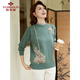 Yu Zhaolin middle-aged and elderly women's autumn and winter embroidered velvet sweaters mother's sweater women's sweater for the elderly Y44Z023