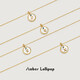 Amber Lollipop Zhang Jie's same style mother-of-pearl necklace for women light luxury letter clavicle chain anniversary birthday gift for girlfriend and wife golden brand-A