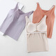 Fenten suspender pajamas for women in summer, thin ice silk, cool feeling, can be worn on the outside, V-neck chest pad integrated home clothing 723 lilac purple [wide front and thin belt behind] Single top M [recommended 80-100 Jin [Jin equals 0.5 kg]]