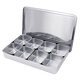 GOLDEN KEY stainless steel seasoning box commercial square 8-grid lidded set storage box multi-grid chef seasoning jar GK-WH800