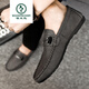 
Woodpecker versatile black work light new breathable men's shoes men's love bean shoes men's casual soft leather comfortable D826 black 41
