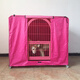 Dog cage cover to keep warm in winter, anti-mosquito, cat cage cage, windproof, outdoor rainproof cloth, waterproof for all seasons, rose red raincloth, does not include dog cage, suitable for cages with a length of 62, a width of 45, and a height of 58.