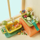 Hengzhongyi Children's Dishwasher Desk Toys Vegetable Basin Faucet Circulation Electric Household Kitchen Girls 2-3 Years Old 50-piece Little Yellow Duck Charging Version