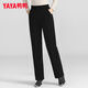 YAYA 2025 Autumn and Winter New Down Pants Women's Versatile Slim Pants Thickened Duck Down Warm Pants CF 2325 Black XL (175)