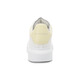 亚历山大麦昆（Alexander McQueen）新品 女士阔型系带厚底休闲运动鞋小白鞋情侣款礼物女 718139 WHGP5 3523 白色浅黄色尾 34
