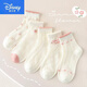 Disney A-type cotton girls socks for children in spring and summer thin mesh lace princess kids ML24-672 Ocean Butterfly Dream 5 pairs 9-12 years old [suggested shoe size 33-37 sizes]