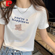 Pierre Cardin (Pierre Cardin) Schulter-T-Shirt für Frauen kurzärmelige INS Trendy Summer Wear 2025 Neues reines Baumwoll-T-Shirt Kurzes Hemd Kleine Top kleine Frauenkleidung Ke693 Weiß M.