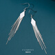 Jiuchangshi 99 sterling silver earrings for women, diamond-shaped tassel earrings, high-end, long and temperamental birthday gifts for girlfriend, 99 pure silver pair, weighing about 5g