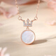 Wanlifu S925 Silver Light Luxury Style incrusté Collier de couronne zircon pour femmes coréennes polyvalentes géométriques rond à la chaîne transversale Fritillar Bijoux Dy826 Platine (chaîne transversale) 925 argent