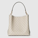 Gucci Gucci Gg Emblem -Serie mittelschwerer Bucket -Beutel Beige und Weiß beide Größe