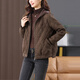 LEDIALYI fashion hooded middle-aged quilted baseball jacket for women 2025 winter new high-end casual thin cotton jacket maroon M (recommended 95-120 Jin Jin equals 0.5 kg)