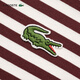 Lacoste French Crocodile Women's Clothing 24 Autumn New Round Neck Fashion Fashion Stripe Camiseta de manga larga TF9207 Iby /Crimson Red 34 /155