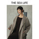THE SEA LIFE 廓形系带双面呢大衣女秋冬中长款奶茶色12625 奶茶棕 S