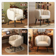 Maoyi internet celebrity makeup chair bedroom computer chair simple manicure dressing table stool home living room casual lazy sofa chair off-white skin-friendly lambswool