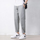 Jewish casual pants for men in summer new loose ice silk straight sports nine-point pants for men conical Korean style trendy trousers 9904 deep khaki + 9904 cement grey 4XL