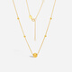 Saturday blessing 18K gold necklace female cat's eye gold bead color gold necklace birthday gift C0613739 40+5cm