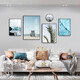 
Mohu (mohu) living room decoration painting sofa background wall mural modern simple landscape landscape painting TV wall high-end new style hanging paintings seaside landscape 15935 (including wall clock) tempered crystal porcelain large combination - black frame