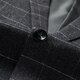 SHANSHAN light luxury brand men's suit gray plaid slim fit fashionable wedding business casual suit for men dark gray XL 175