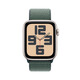 Apple/苹果 Watch SE 智能手表GPS款44毫米星光色铝金属表壳湖绿色回环式运动表带MXFG3CH/B