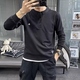 Kuraishi Kazuki trendy American Henry collar long-sleeved T-shirt for men 2025 new spring and autumn high-quality handsome casual bottoming sweatshirt mustard yellow XL