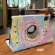 Ye yu ist für Xiaomi Tablet 6pro Schutzhülle kreative Platte 11/12,4-Zoll-Rotary Leder-Hülle 5Pro Anti-Fall Xiaomi5/6 Xiaomi Tablet 5 (11-Zoll) Rotary Leder-Hülle V3527 Musik Line Dog hören