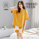 Qin Nuan brings breast pad pajamas for women short-sleeved shorts for summer high-quality cotton thin bra-free home clothing with chest pad short cover G1047 M for women [70-90Jin [Jin equals 0.5 kg]]