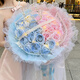 Huawang Flower Express Blumengeschenk gebrochenes Eisblau Rose Bekenntnis zum Liebesgeburtstagsgeschenk meiner Freundin am Tag [rosa blaue Liebe] 16 Broken Ice Blue + 17 Pink Rose Dy690