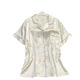 Ice Seiden-Pyjamas für Frauen in Sommerdünn-Ins-Stil, kurzärmelige Shorts-Buchstaben.