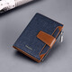 
WILLIAMPOLO Paul anti-theft wallet men's short canvas card bag driver's license multi-function love Father's Day gift for dad blue-14 card position [removable card clip]
