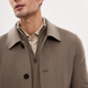 Ordos 1980 autumn and winter wool cashmere blended antistatic double-sided woolen coat for men gray camel 57094 gray camel 175/96A/L