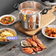 SUPOR (SUPOR) 304 stainless steel explosion-proof pressure cooker gas pressure cooker induction cooker universal household binaural pleasant spin with steam grid 6L 100KPA high pressure 22cm Qiaoyi open