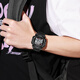 Dickies beobachten studentische Männer und Frauen Sport Electronic Watch Große digitale farbenfrohe leuchtende Chronograph Kindergeschenk Cl-678 Schwarz