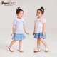 PawinPaw cartoon bear children's clothing summer girls lapel fashionable sweet short-sleeved shirt Blue blue/50 90