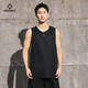 Vestible preciso de secado rápido El verano nuevo entrenamiento de entrenamiento Fitness Running, sin alivio, camiseta de baloncesto americano delgado sin mangas Z120110304 Pure Black 2xl