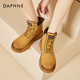 Daphne Cowide Dick-Soled Yellow Martin Stiefel für Frauen-Motorradstiefel neue Herbst und Winter plus Samtstiefel für kurze Stiefel im Freien gelbe Stiefel gelbe Single 37