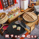 Babyjianle Children's Mini Kitchen Play Play House Cooking Toys Vraiment cuit en bois complet Full Simulation Set Amélioration de la cuisine Grand chaudron 2 Stove 2